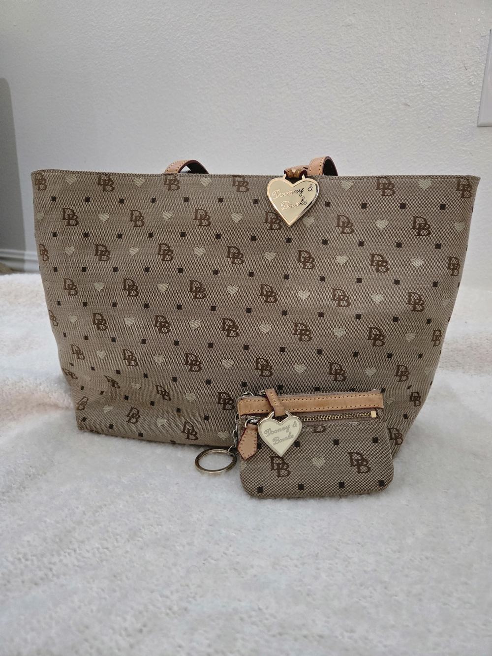 Dooney & Bourke 90's Logo Heart Tote with Coin Pouch